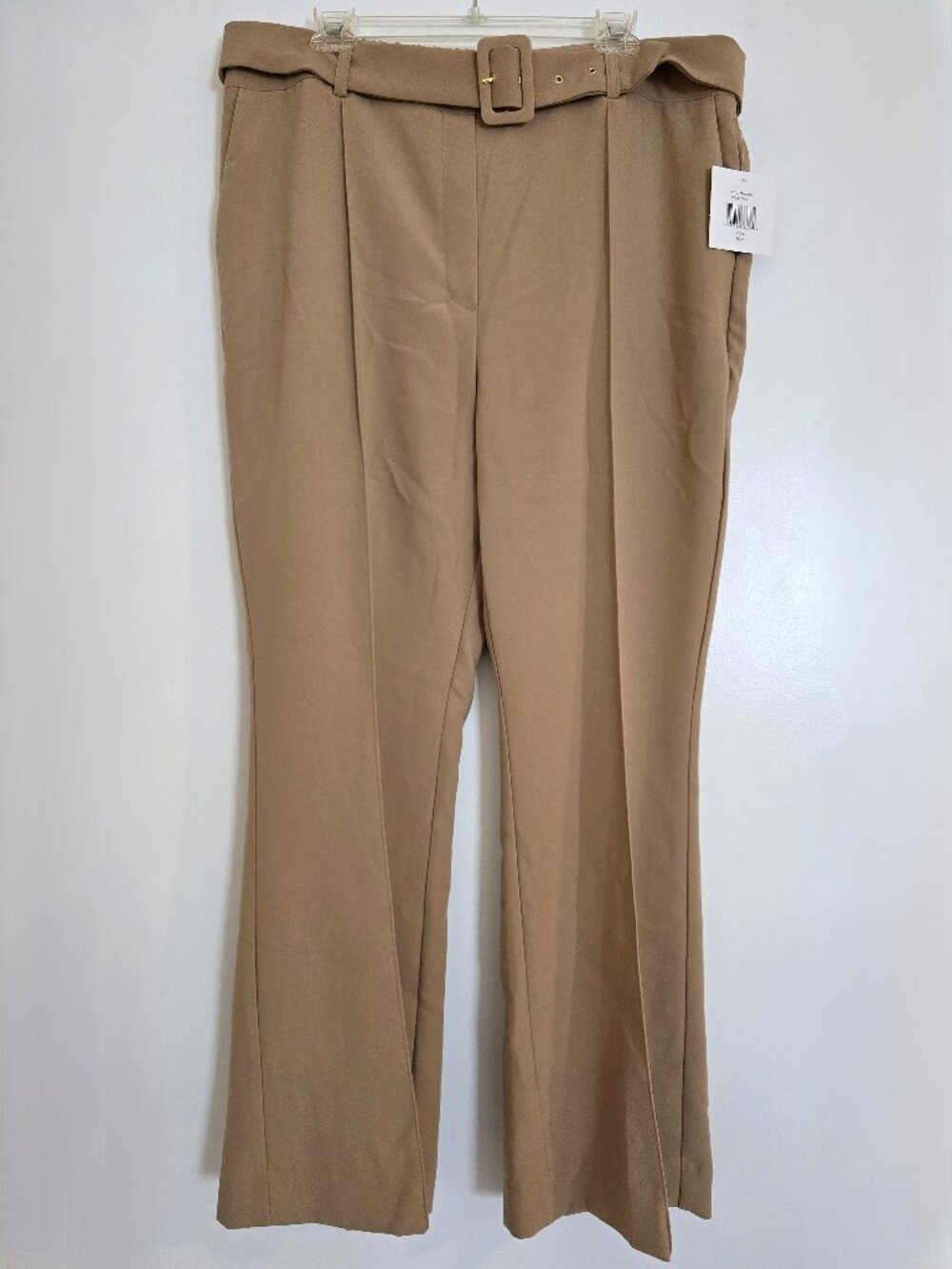 NWT Ellen Tracy Pull-On Belted Pintuck Front Slant Pockets Trouser Pants Size XL
